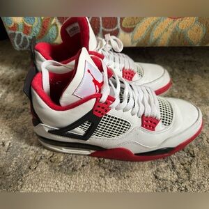Nike Air Jordan 4 Retro White/Red **Fire red**